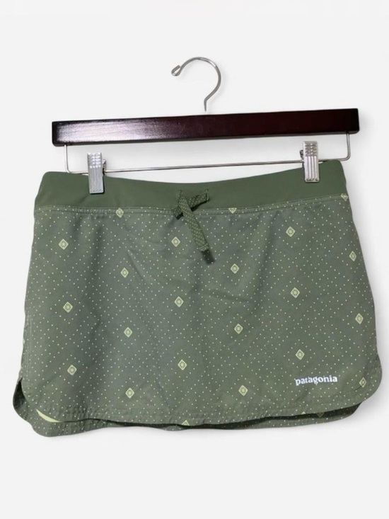Patagonia Pants - Patagonia Olive Green Printed Active Skort Drawstring Waist Women’s Size Small